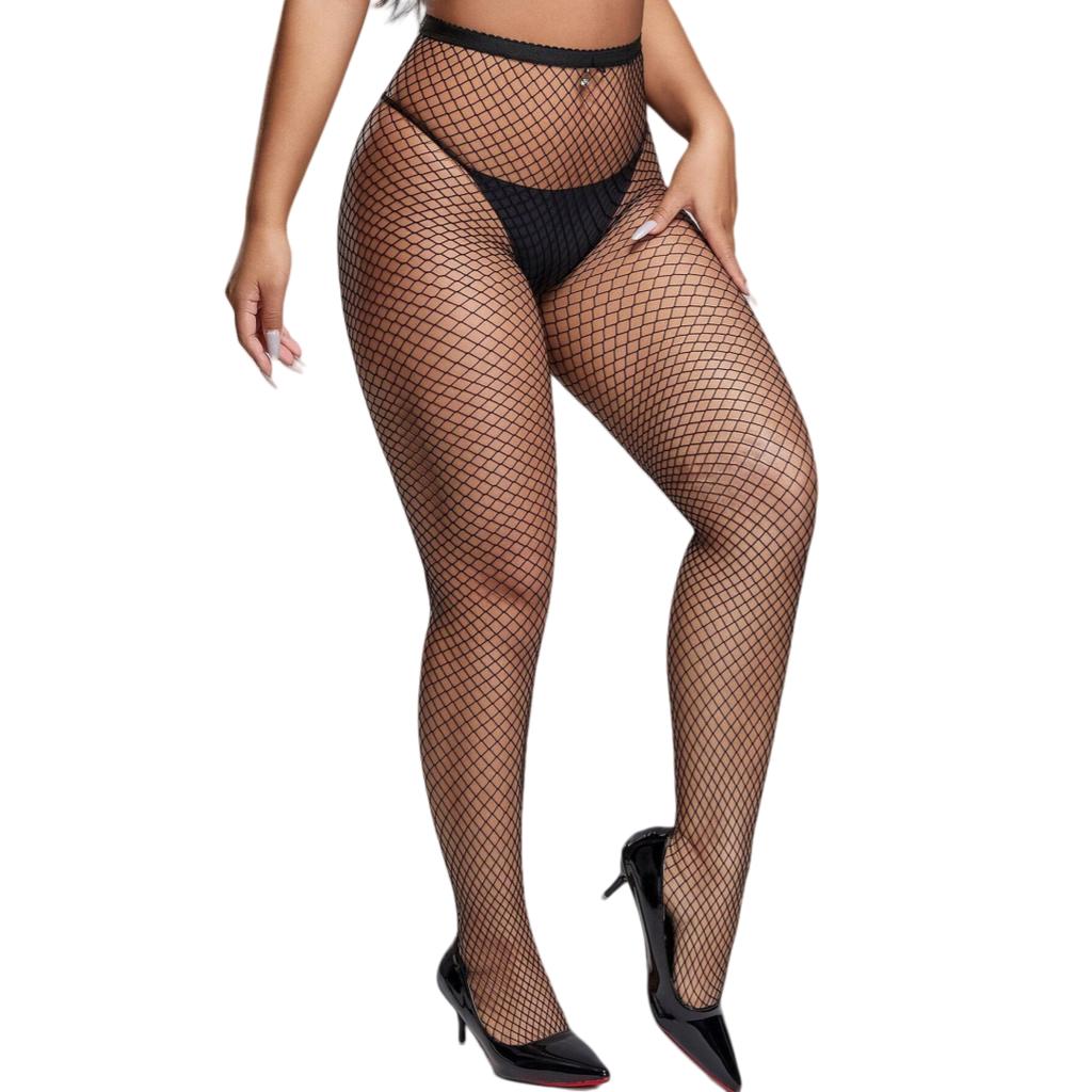 Women Lace Sheer Sexy Black Fishnets Pantyhose Thighs Plus Size Knee Thigh High Stockings Lingerie Panty Socks 5XXXXL