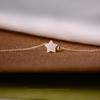 Niche Design S925 Sterling Silver Gold-Plated Diamond Star Pendant Necklace
