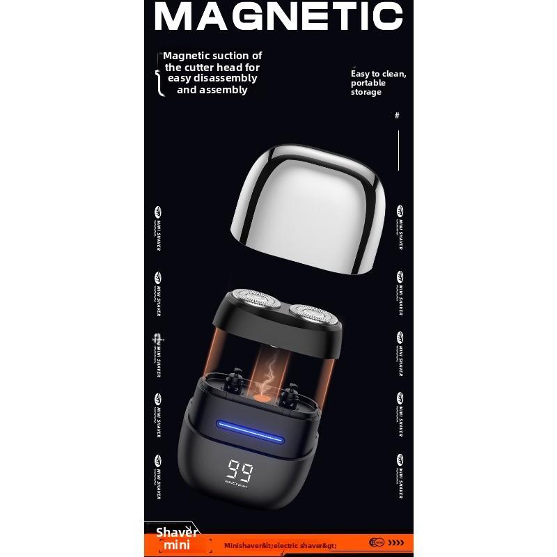 Portable Magnetic Suction Electric Shaving Kit, Mini Men's Beard Trimmer, Rechargeable Washable Beard Knife