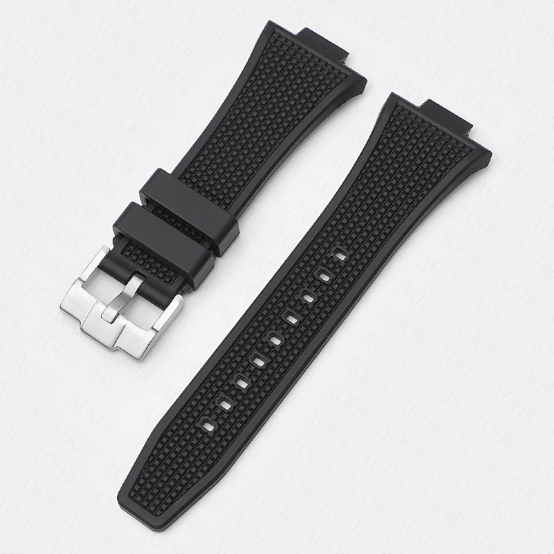 Ремешок с выпуклым концом 12 мм*26 мм для серии Tissot PRX T137.407/T137.410 Super Player 40 мм Мужской резиновый силиконовый браслет для часов