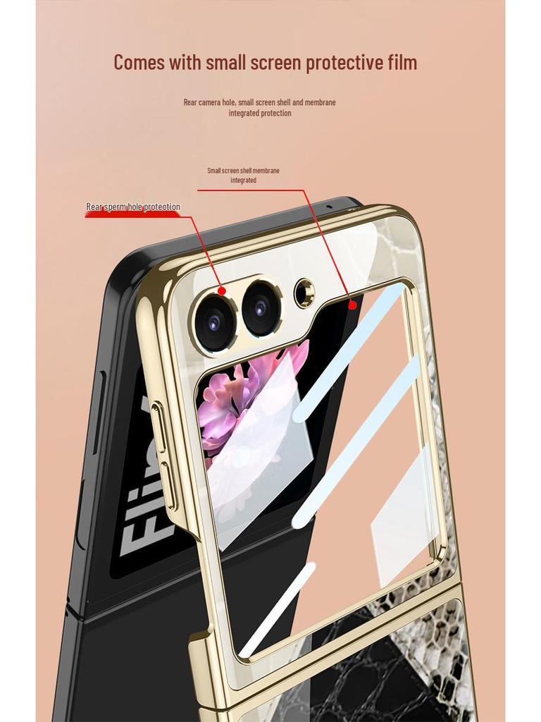 Чехол для складного экрана Samsung Z Flip 6: Защитная крышка для телефона с защитой от падения, гальваническим покрытием, персонализированная