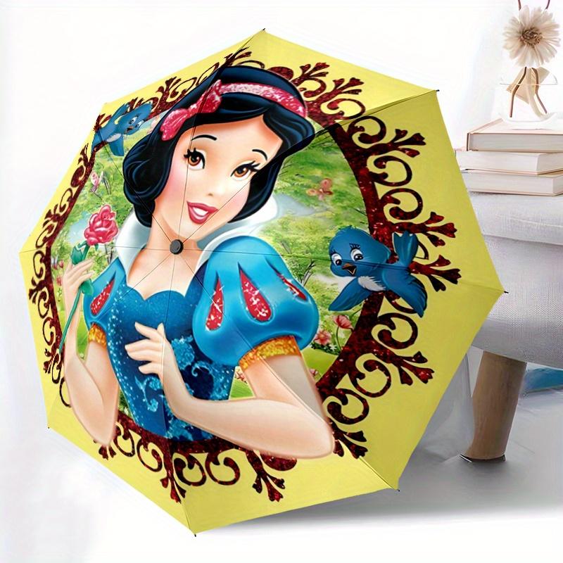 1pc Pretty Snow White Fully Automatic Folding Portable Umbrella, 8 Steel Frames, Three-Fold Design, Suitable for All Seasons, Suitable for O