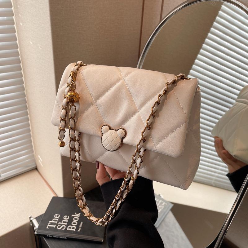 Rhombus Chain Bag Women's Summer New Versatile Shoulder Messenger Bag Casual High-end Small Square Bag