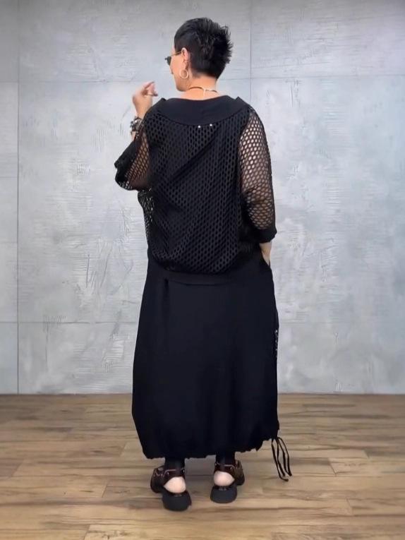 2025 Autumn Solid Color Round Neck Cutout 2-Piece Set