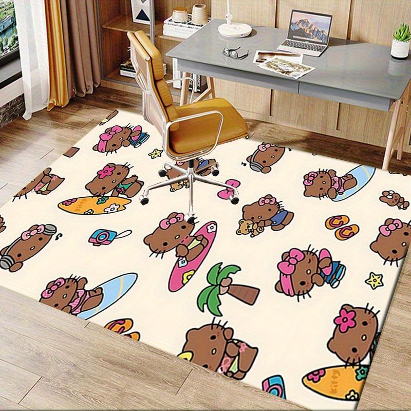 Коврик для офиса Hello Kitty, Летний противоскользящий коврик для активного отдыха, Машинная стирка для гостиной, спальни, офиса, Различные размеры, Коврик для спальни, Декоративный Ma
