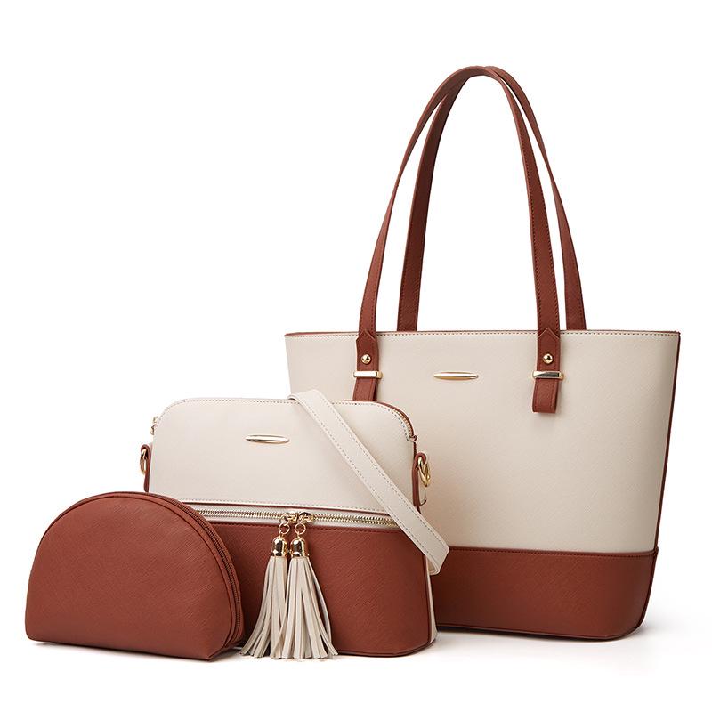 "2024 New Style Mother-Child Bag: Elegant 3-Piece Set, Single Shoulder & Crossbody Women's Handbag"