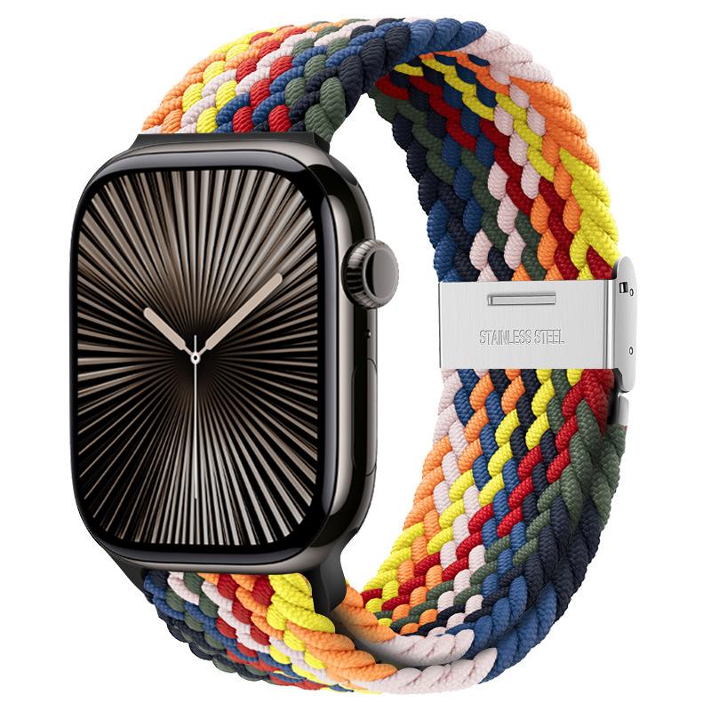 Ремешок Для Apple watch band 46мм 45мм 44мм 49мм 40мм 41мм 42мм Плетеный loop correa браслет iWatch series 10 8 9 7 5 se 6 4 Ultra
