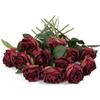 12Pcs Artificial Rose Flower with Single Stem 36cm Silk Material Fake Roses Used To Decorate The Bridal Bouquet Wedding Center Decorations Flower Wall