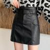 Юбка из промытой искусственной кожи, корейские тонкие шорты с высокой талией, юбка, женский пояс, мини-юбки, шорты с защитной подкладкой, юбки