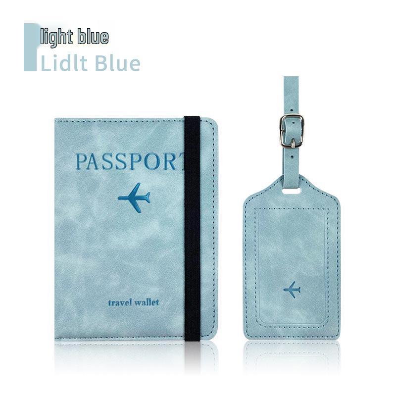 Набор: меняющий цвет держатель для паспорта из ПУ кожи и багажная бирка с RFID-защитой