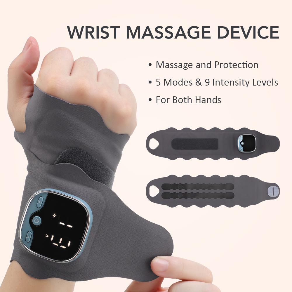 Electric Heating Wrist Massager  Wrist Guard Band Vibration Heated Wrist Brace 5 Modes Muscle Stimulator Wrist Heating Pad