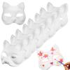 2/3/5/6/10/12/20 Pcs DIY Masques Cat Face Solid Color DIY Hand-Painted Carnival Party Ball Masquerade Halloween