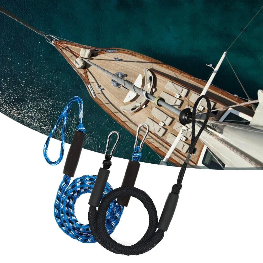 Boat Bungee Dock Lines 4FT Elastic Mooring Rope With 316 Stainless Steel Clip Shock Absorbing Docking Cord For Kayak Jet Ski Pontoon SeaDoo