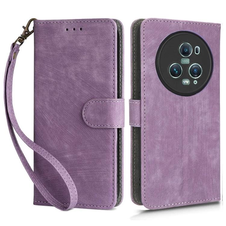 For Honor Magic5 Pro Phone Wallet Case RFID Blocking PU Leather Stand Phone Cover with Strap