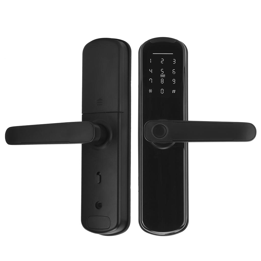 Умный замок для TUYA Fingerprint Black с механическим ключом Security Entry Aluminium Alloy для офиса