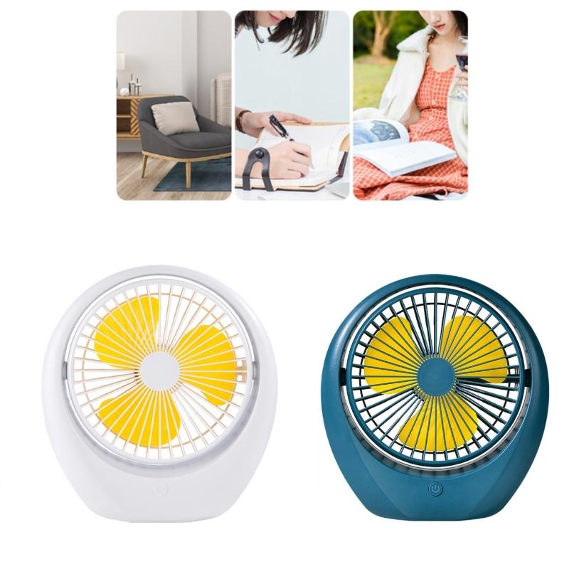 USB Вентилятор Тихая работа 3 скорости Тихая работа USB Перезаряжаемый для дома и офиса Мощное охлаждение