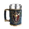 Viking Warrior Skull Mug With Stainless Steel Liner, Medieval Beer Stein Tankard Coffee Cup Mug 550ml GRGR
