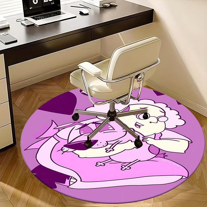 Pink Dog,Cowardly Heroes Chair mat Round Rug Office carpet, Non slip, Suitable for Living Rooms, Bedrooms Decor.1205596a