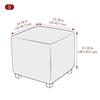 Polar Fleece Ottoman Stool Covers Elastic Thicken Square Footrest Slipcovers Dustproof Stool Covers Living Room Stool Protector