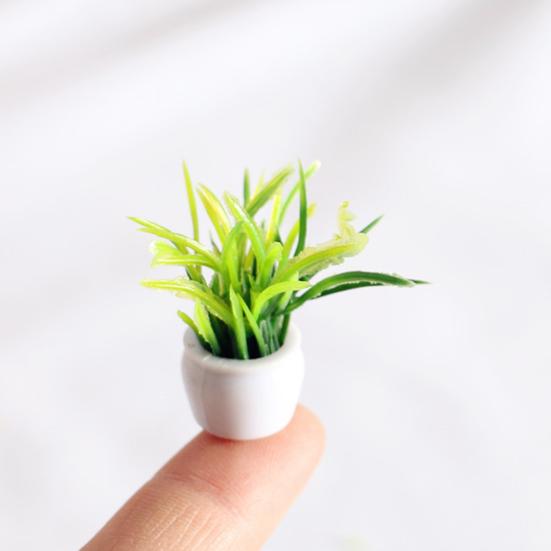 Мини-модель растения Масштаб 1/12 Домики для кукол Растения Реалистичные Микропластиковые горшки для домиков кукол Садовые аксессуары Сказочный сад Декор патио Миниатюрный