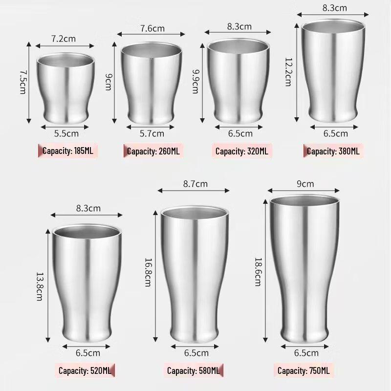 Abay Двустенный бокал для напитков из нержавеющей стали на ножке