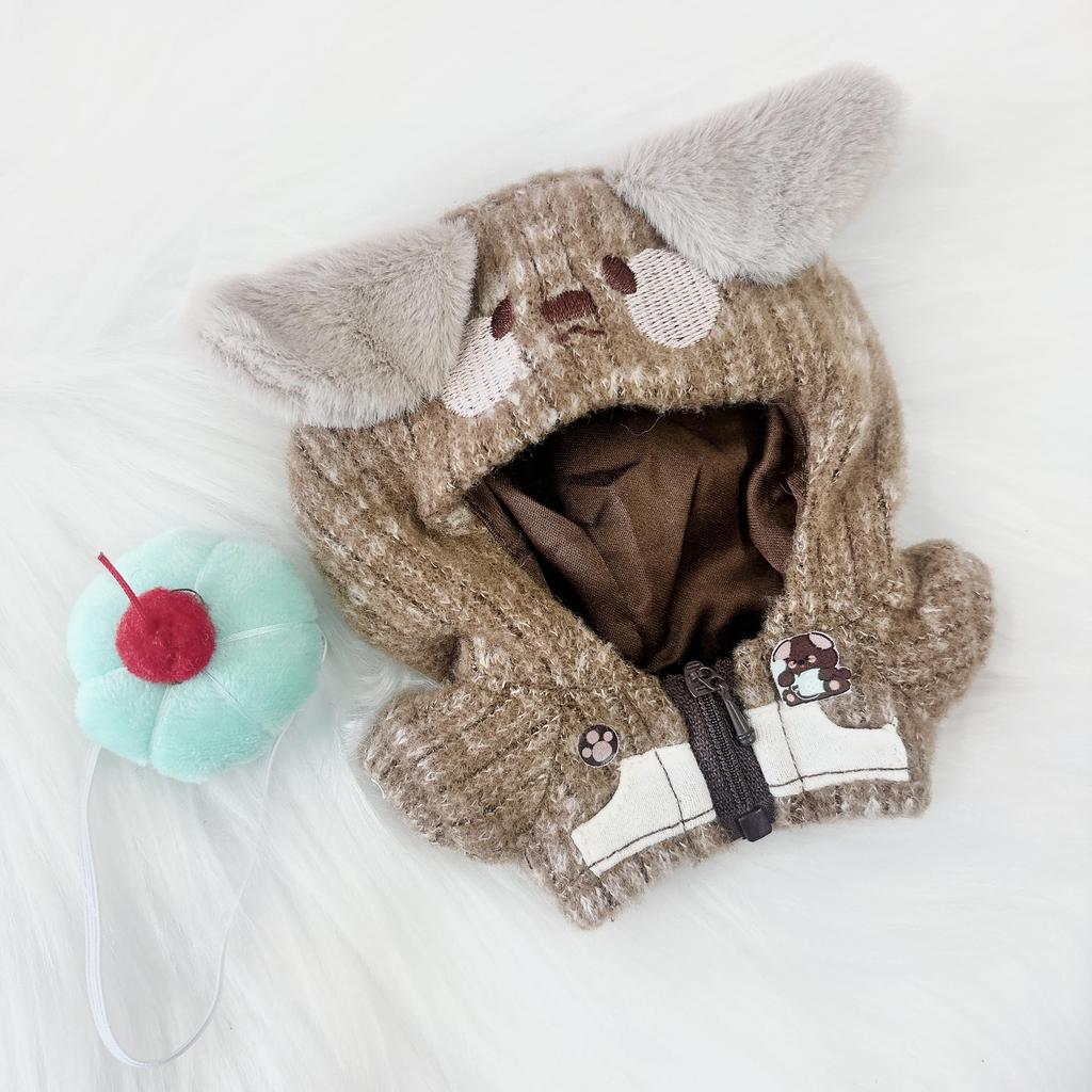 Animal Hoodie & Whip Headband Set for 10cm, Brown [Used]