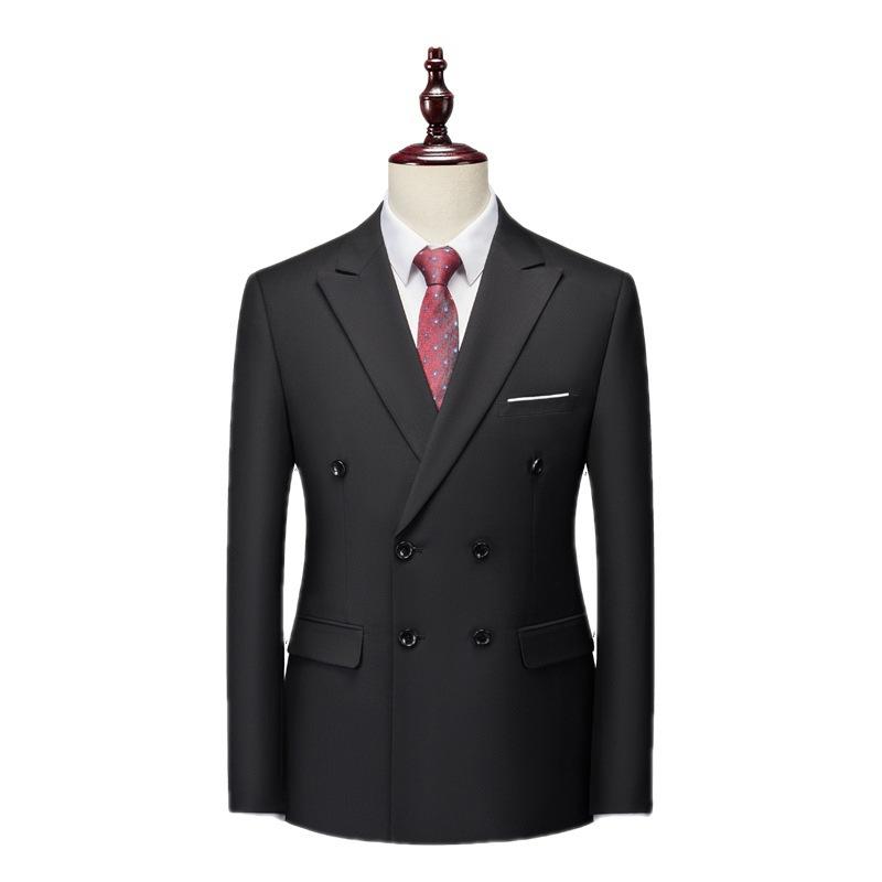 Danmo мужской повседневный двубортный костюм деловой рабочий свадебный формальный комплект однотонный пиджак + брюки 2 шт.