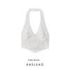 Kaslead New Women Clothes Western Style Fashion Simple Solid Hollow Lace Hanging Neck Short Jacket