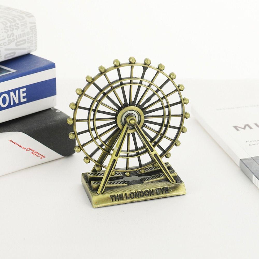 Retro London Eye Ornament Rotatable Ferris Wheel Model Nordic Style Art Figurine Tourist Souvenirs