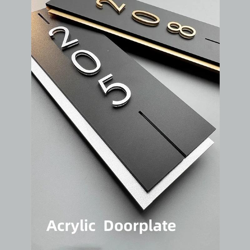 Acrylic Modern Door Plate Shop Sign Customize House Number For Home Office Flats Restaurant Hotel Cafe Bar Home Decor Plate