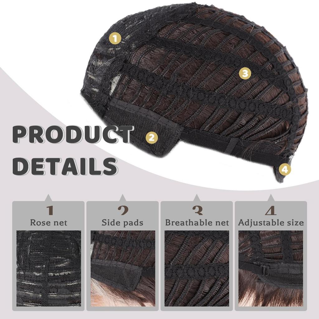 Синтетический короткий парик 25 см/10 дюймов, темно-коричневые вьющиеся волосы, модные женские парики с имитацией кожи головы