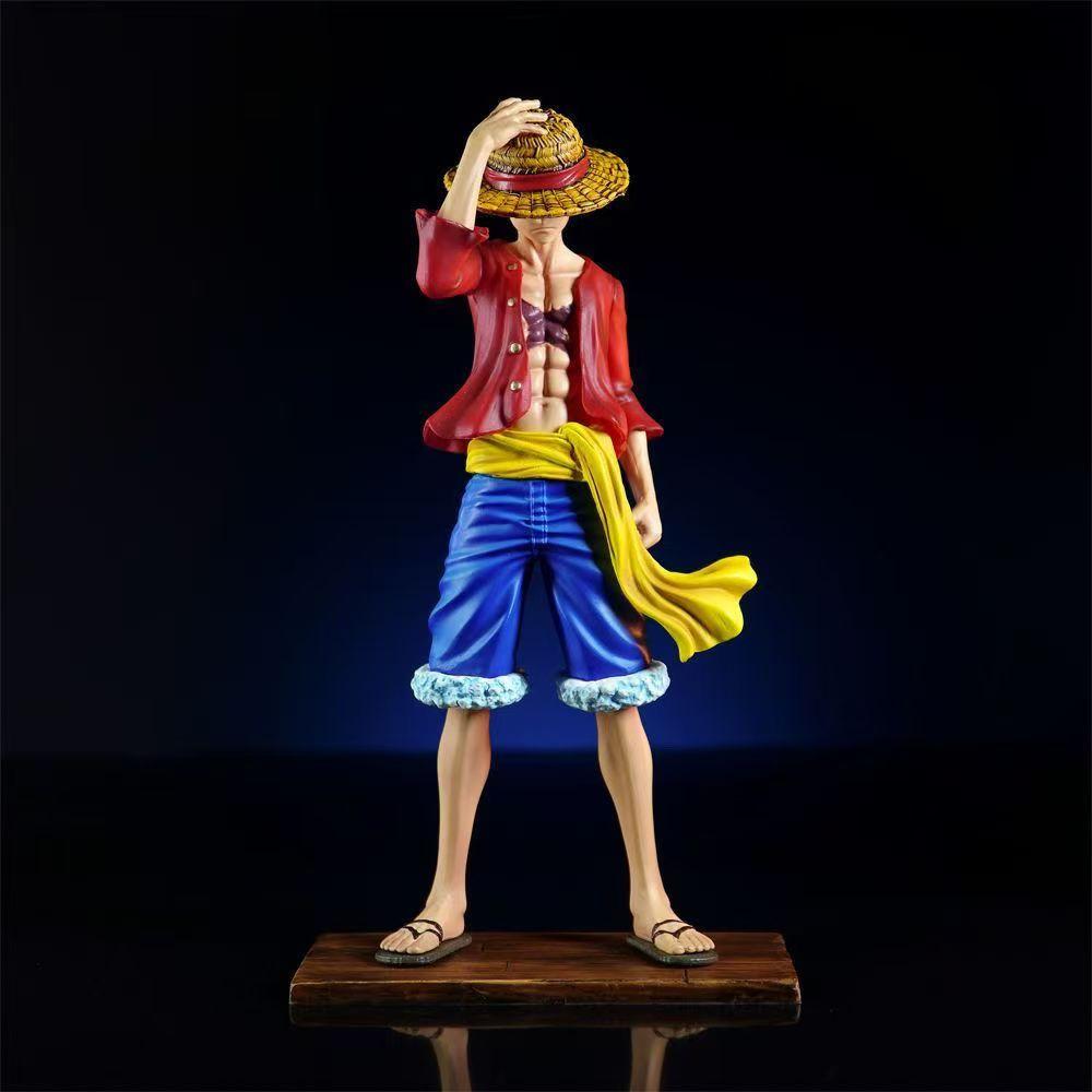 Студия One Piece Шляпа из соломы Двухлетний Луффи Фигурка Аниме Резонанс Подарок Подставка для демонстрации JT C2 Подвижная Сочлененная Масштабная Детализированная Движущаяся Коллекционная