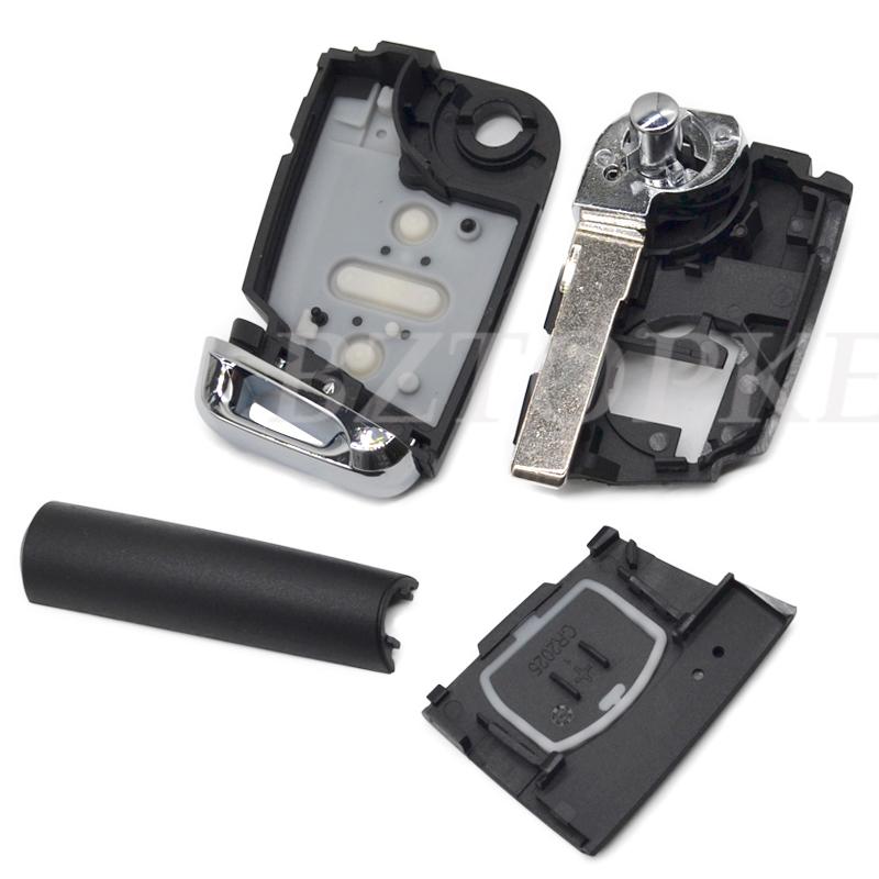 Folding key case blank cover HU66/HU162t 3button for VW Skoda MQB G TI Golf7 MK7 Seat Leon remote key shell