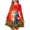 Girls' Princess Dress - Long Sleeve A-Line T-Shirt Dress Christmas Day