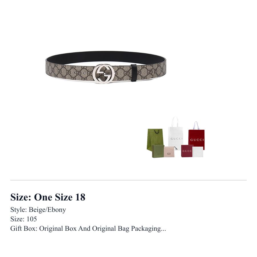 GUCCI Gg Supreme Reversible Belt 473030-KGDHN-9769