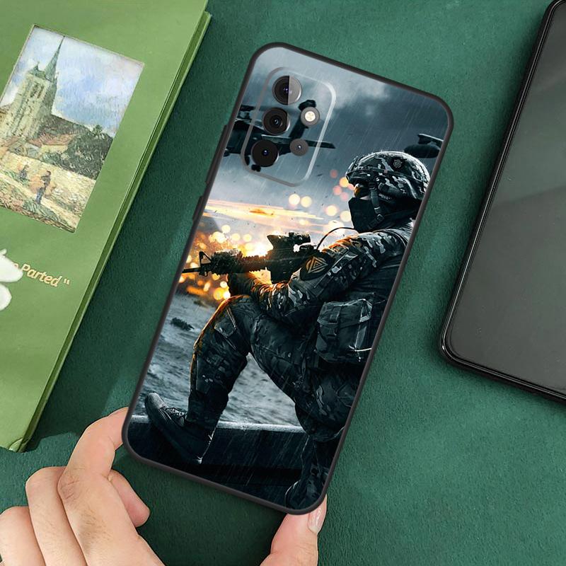 Tactical Swat Gear Pattern Case For Samsung Galaxy A16 A05 A06 A55 A35 A15 A53 A33 A13 A22 A32 A52 A14 A34 A54 Cover