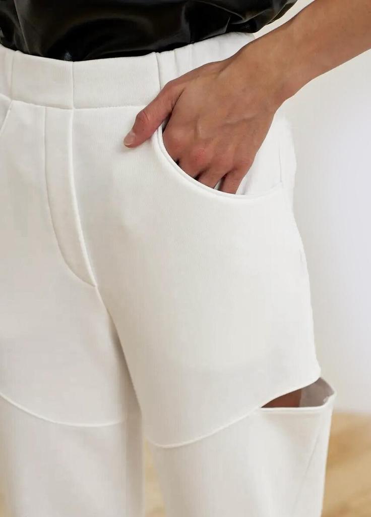 Брюки трикотажные хлопковые с разрезами