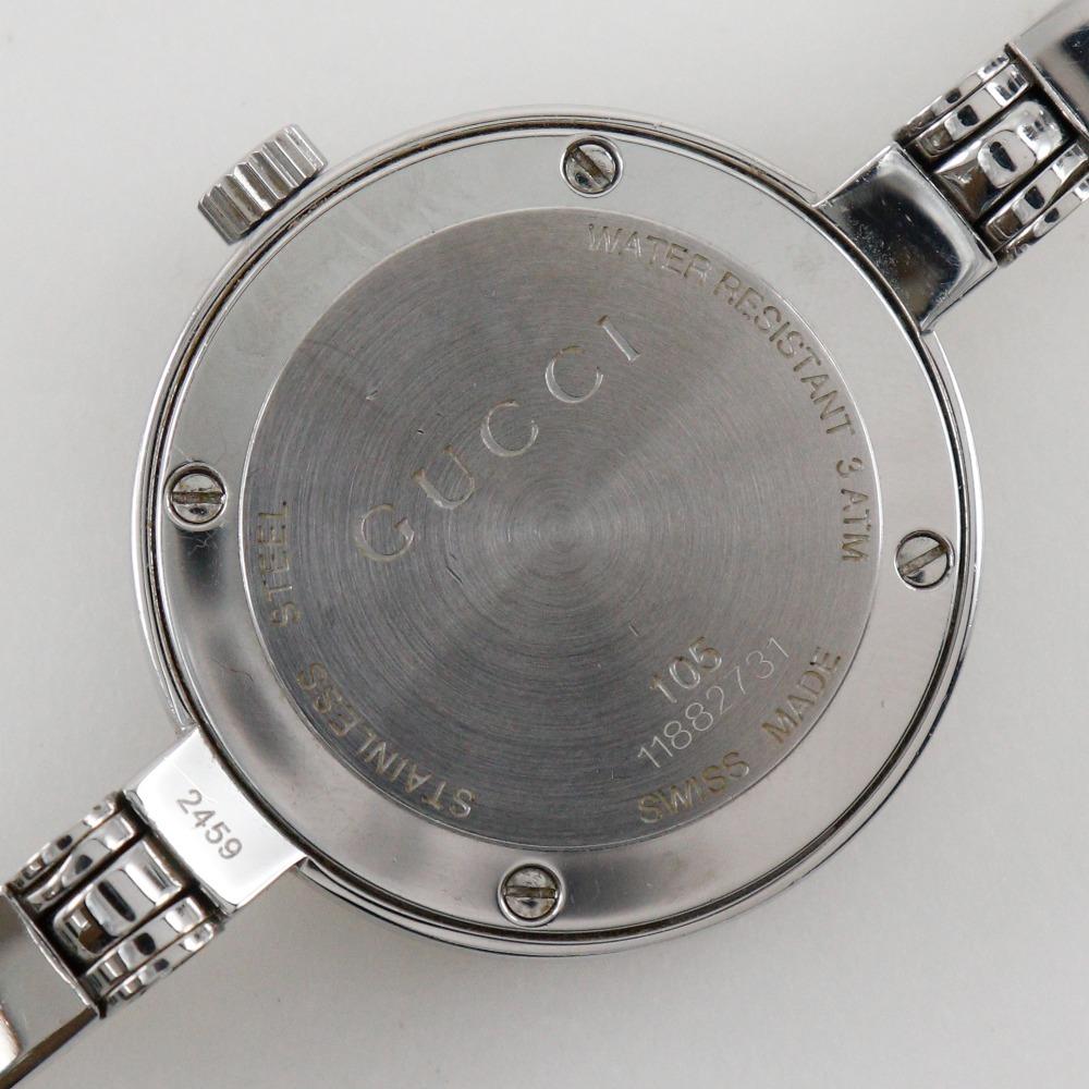Gucci G circle Часы 105 логотип белый циферблат Нержавеющая сталь Кварцевые Аналоговый дисплей Женские Б/У