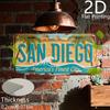 Винтажная калифорнийская SAN DIEGO Лучший город Америки Пляжная Волна Пальма Номерной знак D Плоский Алюминиевый Жестяной Знак Настенное Искусство Деко