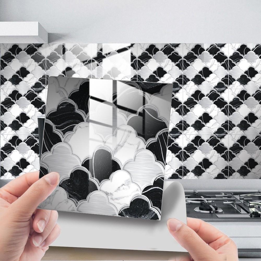 10Pcs 15*15cm Tile Stickers Waterproof Art Wall Decal  Living Room Wall Sofa Background