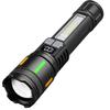Strong Light Flashlight Power Display Handheld LED Flashlight with Side Light Super Bright Flashlight 1200mAh for Camping Hiking