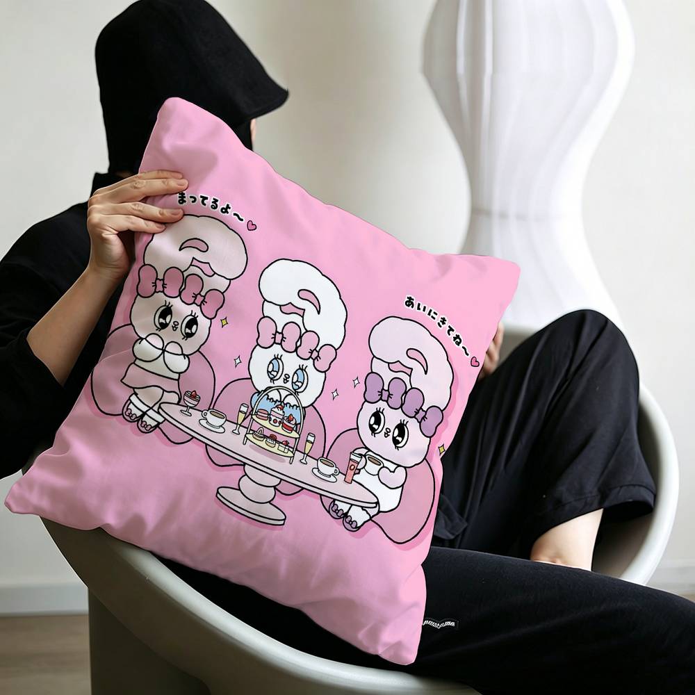 Cute Pink Esther Bunny Pillow Anime Pillow Sofa Bed Head Pillow Cover Cushion Cover x cm Fashion