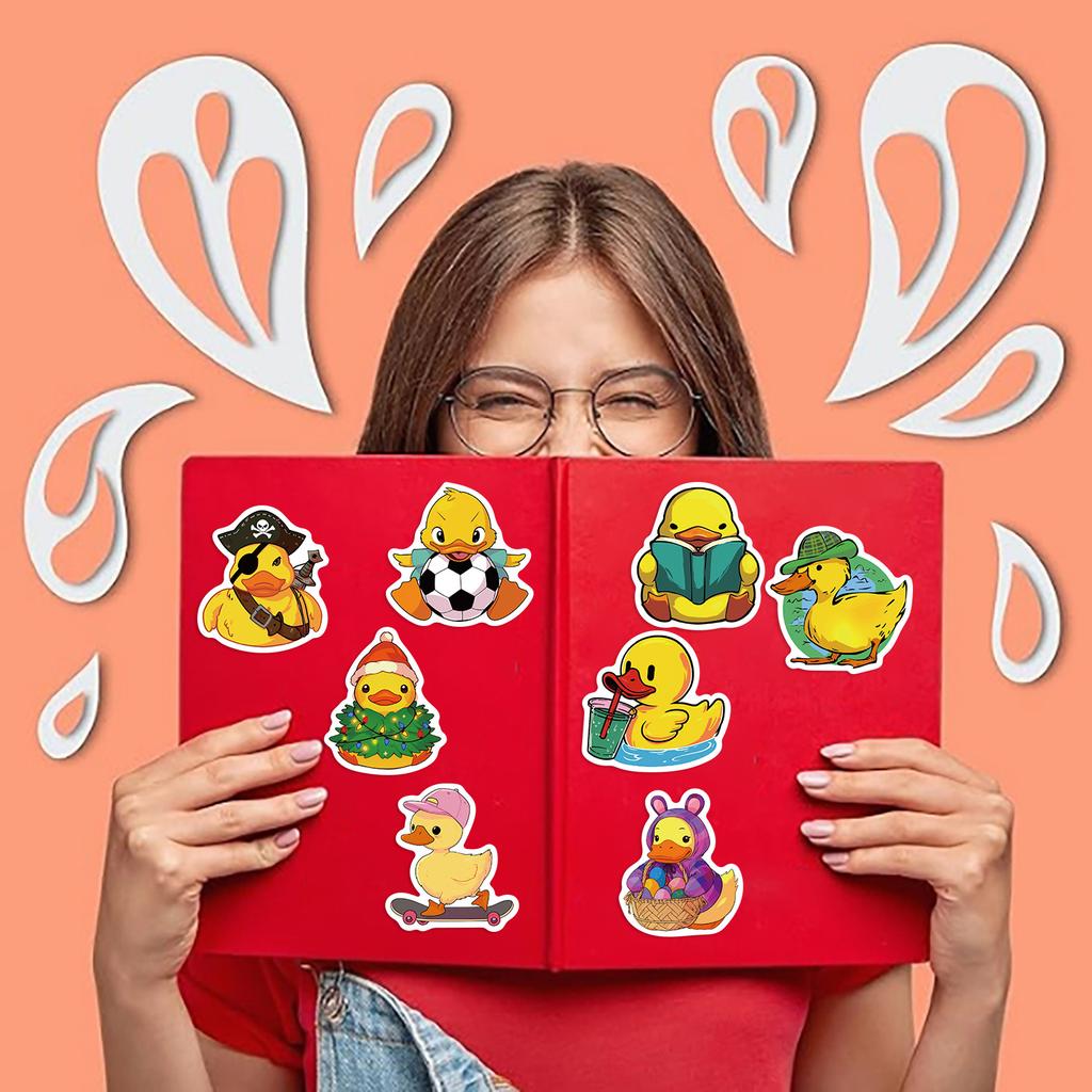 50 Cartoon Little Yellow Duck Stickers DIY Decorative Notebook Suitcase DIY Waterproof Stickers