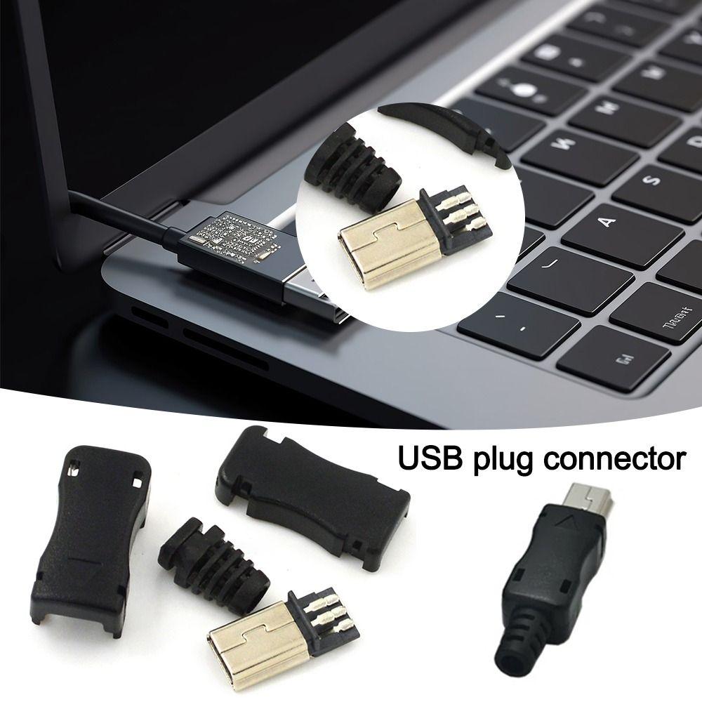 4 In 1 Assemble USB 2.0 Jack 5Pin Wire With Plastic Cover 5Pin Plug Socket USB 2.0 Male Connecto