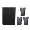 160L Laundry Hamper with Lid Large Collapsible 3 Dividers Dirty Clothes Basket Organizer with Handles and Removable Inner Bags