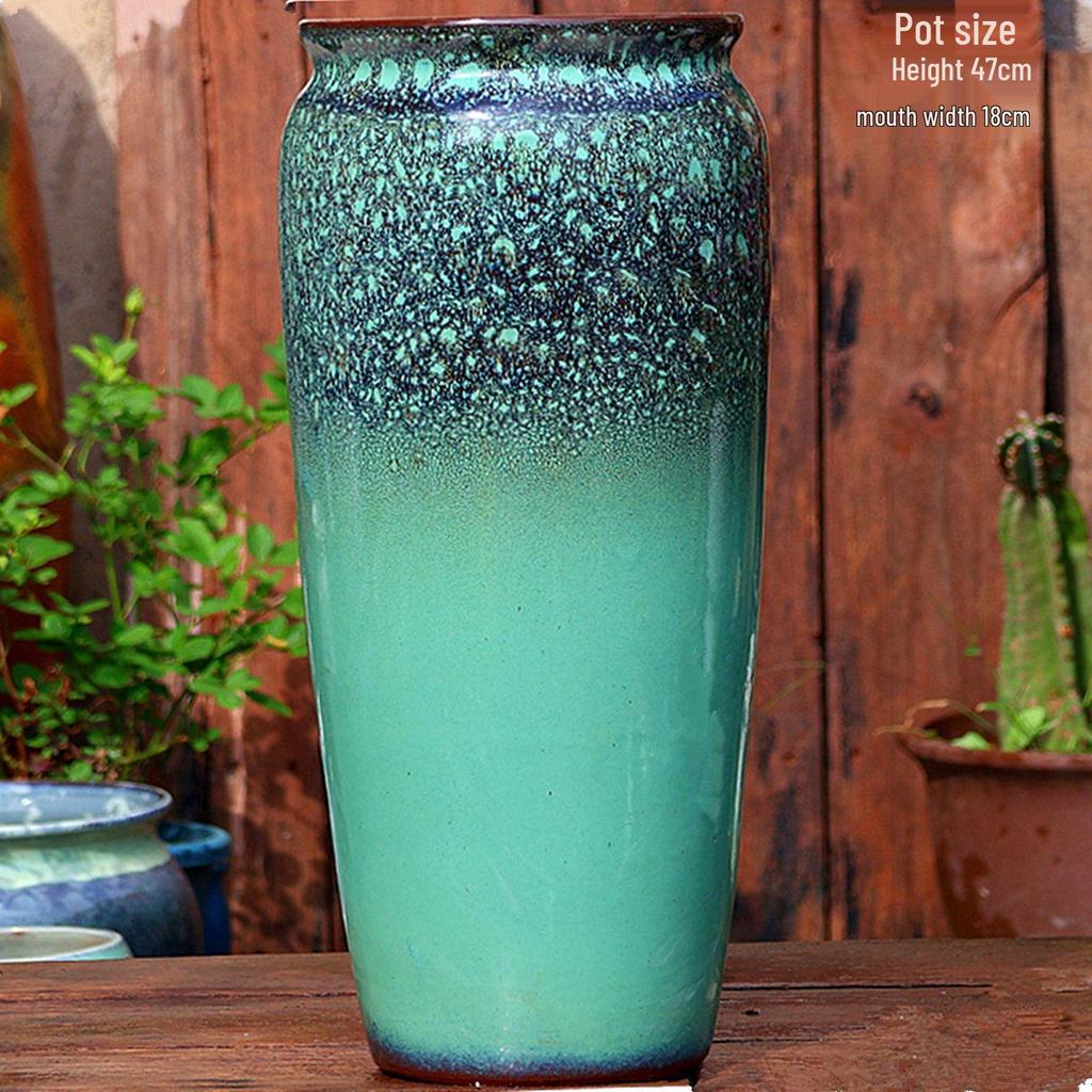 Large Handmade Ceramic Pottery Planter for Courtyard Landscaping - Ideal for Tall Orchids and Bougainvillea