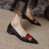 2024 Spring Autumn  High Heel Women Pumps Genuine Leather Ladies Single Shoes Shallow Pointed Toe Office Dress Shoes Party Shoes