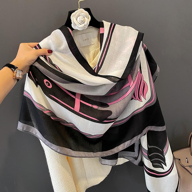 1PC 180*90cm Keep Warm New Elegant Luxury Silk Scarf Decoration Shawl Sun Protection With Women Fashion