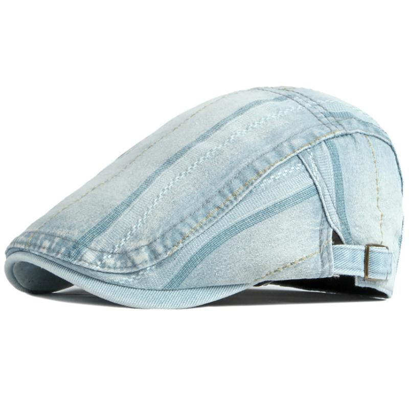 Модная джинсовая кепка-берет для мужчин и женщин, регулируемая кепка Ivy Newsboy, плоская кепка для мужчин и женщин, берет для художника