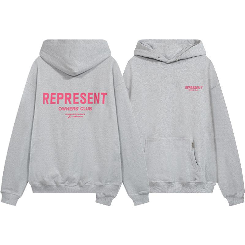 European and American cross-border REPRESENT classic slogan letter printing men's loose hooded sweater women's hoodie tide